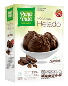 Polvo para preparar helado sabor chocolate