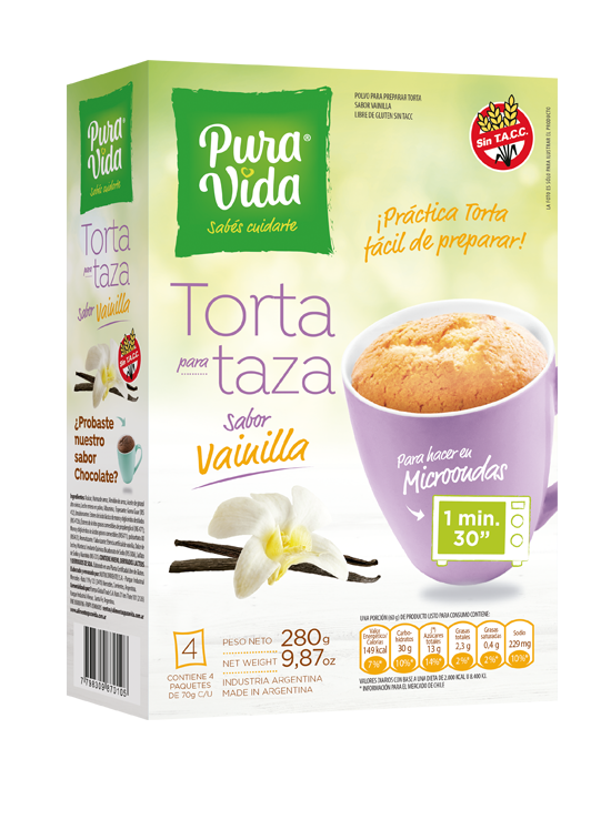 Torta para taza sabor Vainilla